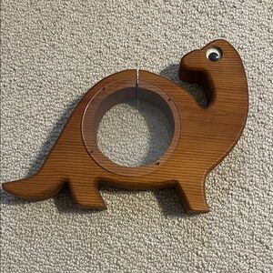 Rare Vintage 1970’s Timber Toys Wooden Dinosaur Piggy Bank
